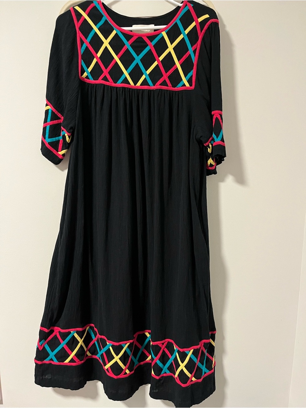 Bechamel Vintage Black Dress 100% Cotton